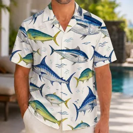 Bluefin Tuna And Marlin Ocean Fish Resort Wear For Coastal Travel And Fishing Fans Hawaiian Shirt
