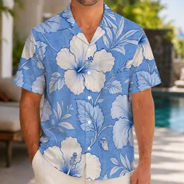 Vintage Hibiscus Floral Tropical Botanical Resort Wear For Men on Beach Vacations Hawaiian Shirt
