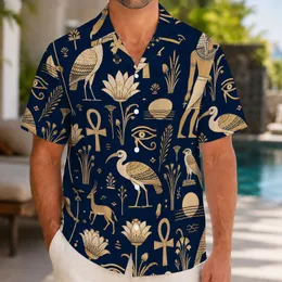 Ancient Egyptian Lotus Ibis And Nile Icons For Resort Vacation Travel And Beach Days Hawaiian Shirt