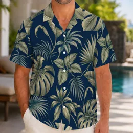 Navy Tropical Foliage For Summer Beach Vacations, Resort Cruises And Island Getaways Hawaiian Shirt