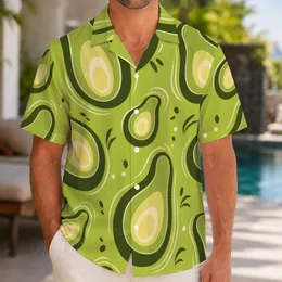 Retro Avocado Halves for Tropical Vacations, Resort Getaways and Summer Party Outfits Hawaiian Shirt