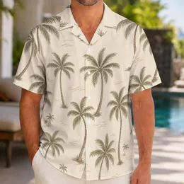 Vintage Coconut Palm Silhouettes for Beach Resort Vacations and Summer Travel Men Hawaiian Shirt