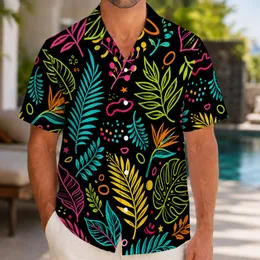 Neon Tropical Botanical Foliage For Beach Parties, Resort Nights And Summer Festivals Hawaiian Shirt