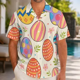 Tropical Easter Eggs Retro Resort Style For Spring Vacation And Beach Party Outfits Hawaiian Shirt