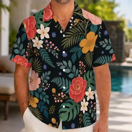 Tropical Floral Botanical Resort Vacation Wear For Men Beach Travel Casual Style Hawaiian Shirt