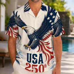 American Bald Eagle 250th Anniversary Patriotic Celebration Outfit for Summer Events Hawaiian Shirt