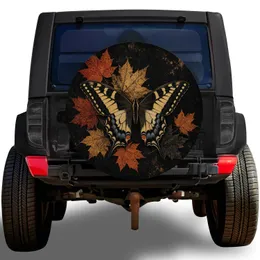 Autumn Swallowtail Butterfly And Maple Leaves For Rustic Camping Adventure Lovers Spare Tire Cover
