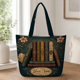 Vintage Books And Floral Library Art For Book Lovers On Travel And Daily Outings Quilted Tote Bag