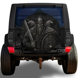 Norse Warrior With Eagles For Off Road Adventure And Viking Heritage Enthusiasts Spare Tire Cover