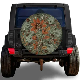 Bohemian Botanical Mandala For Vintage RV Road Trips And Earthy Outdoor Style Decor Spare Tire Cover