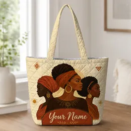 African Women Headwrap Portraits for Travel, Work, and Cultural Events Gift for Art Lovers Quilted Tote Bag