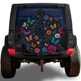 Midnight Garden Butterflies And Wildflowers For Road Trips, Campers And Nature Lovers Spare Tire Cover