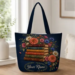 Vintage Floral Book Stack For Library Trips, Bookworms And Spring Market Outings Quilted Tote Bag