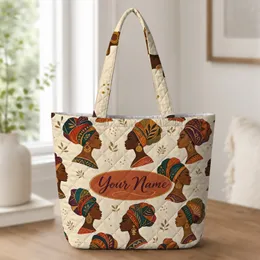 African Women Headwrap Portraits For Travel, Gym, Weekend Trips And Everyday Carry Quilted Tote Bag