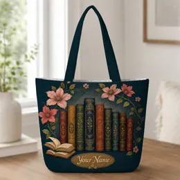 Vintage Floral Books For Library Lovers, Bookstore Visits, Daily Errands And Travel Quilted Tote Bag