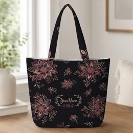 Pink Floral Mandala Boho Travel Accessory for Yoga Retreats, Gifts and Daily Carry Quilted Tote Bag