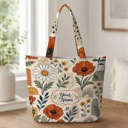 Vintage Wildflower Patchwork For Daily Shopping, Library, Campus And Market Trips Quilted Tote Bag