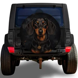 Black And Tan Dachshund Portrait For Road Trips, Camping And Outdoor Dog Lovers Gifts Spare Tire Cover