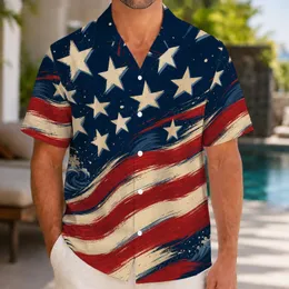 American Flag Stars And Stripes For Fourth Of July Beach Days And Summer Travel Men Hawaiian Shirt