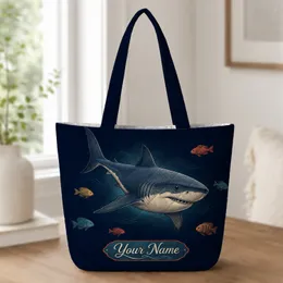 Great White Shark Ocean Scene For Beach Travel, Vacation Days And Marine Life Fans Quilted Tote Bag