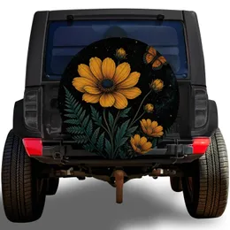 Golden Daisy Night Garden For Boho Camping Adventures And Nature Loving Drivers Spare Tire Cover