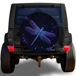 Neon Dragonfly Starry Sky Decor for Night Drivers, Campers and Off Road Adventures Spare Tire Cover