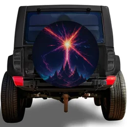 Supernova Alien Mountain Valley Scene for Sci-Fi Adventure Travelers and Stargazers Spare Tire Cover