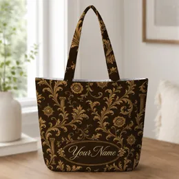 Vintage Baroque Floral Scrolls for Travel, Beach Days, and Elegant Everyday Carry Quilted Tote Bag
