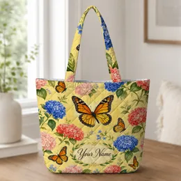Monarch Butterflies And Hydrangeas For Garden Travel And Everyday Errands Lovers Quilted Tote Bag