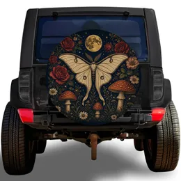 Luna Moth And Moon With Roses For Woodland Camping Adventures Nature Lovers Gift Spare Tire Cover
