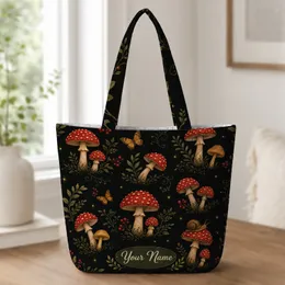 Enchanted Woodland Mushrooms, Snail And Butterflies For Cottagecore Autumn Gift Lovers Quilted Tote Bag