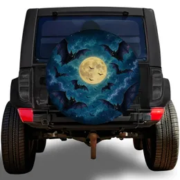 Moonlit Bat Swarm Gothic Night Scene For Halloween Jeep And SUV Adventure Style Spare Tire Cover