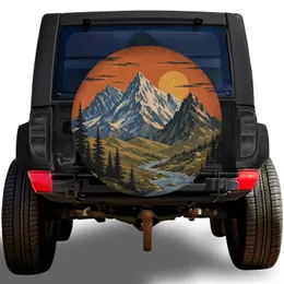 Vintage Alpine Mountain Landscape for Camping RV Travel Outdoor Adventure Lovers Spare Tire Cover