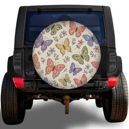 Pastel Butterfly And Floral Boho Road Trip Outdoor Style For Nature Loving Drivers Spare Tire Cover