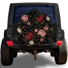 Vintage Rose Peony Botanical Garden Florals For Jeep SUV RV Road Trip Adventure Style Spare Tire Cover