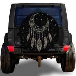 Celestial Dreamcatcher Moon Feathers For Boho SUV RV Road Trip Travel Adventure Decor Spare Tire Cover