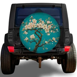 Turquoise Almond Blossom Tree Branch For Spring Road Trips Jeep SUV And RV Owners Spare Tire Cover