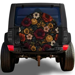 Vintage Moody Floral Garden For RV Camping, SUV Travel, Truck And Trailer Road Trips Spare Tire Cover
