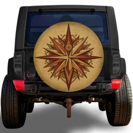 Vintage Compass Rose Navigation For Outdoor Adventure RV SUV Truck Trailer Camping Travel Spare Tire Cover