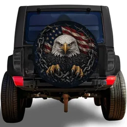 Bald Eagle American Flag Chain Patriotic Off Road Jeep Truck Adventure Enthusiast Gift Spare Tire Cover
