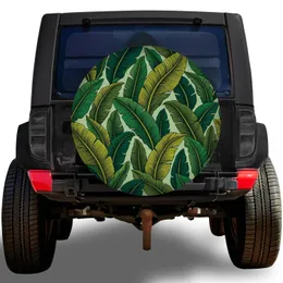Tropical Banana Leaves for Outdoor Road Trips and Adventure SUV Jeep RV Drivers Spare Tire Cover