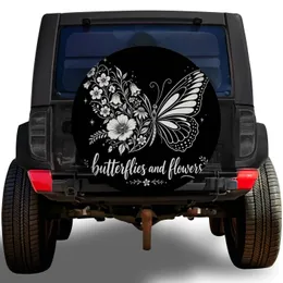 Botanical Butterfly And Wildflowers For Garden Loving Adventure Vehicle Road Style Spare Tire Cover