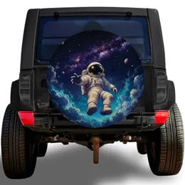 Cute Floating Astronaut In Galaxy Space Art For Adventure Road Trips And Space Lovers Spare Tire Cover