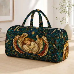 Sleeping Child Angel Celestial Art For Travel And Overnight Getaways Quilted Weekend Bag
