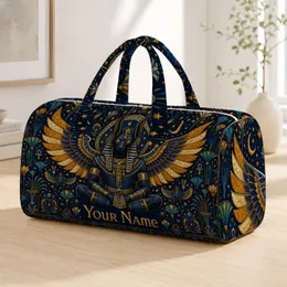 Anubis Guardian With Falcon Wings For Egyptian Travel And Mystical Style Enthusiasts Quilted Weekend Bag