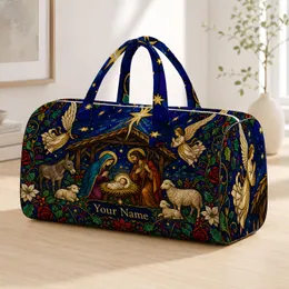 Nativity Scene For Christmas Getaways And Devotional Gifts For Women Quilted Weekend Bag