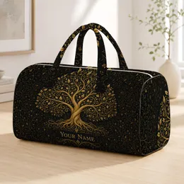 Golden Tree Of Life Travel Essential For Boho Weekend Retreats And Named Getaways Quilted Weekend Bag