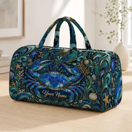 Blue Crab Coastal Vacation Gift For Beach Lovers And Seaside Travelers Quilted Weekend Bag