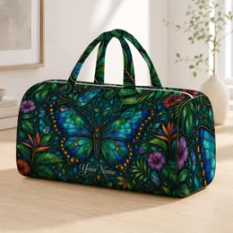 Butterfly Garden Tropical Travel Gift For Nature Lovers With Your Name Quilted Weekend Bag
