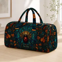 Black Widow Gothic Halloween Travel Essential For Spooky Style Lovers Quilted Weekend Bag